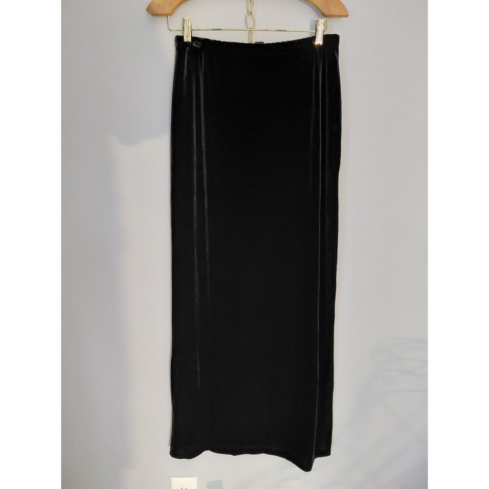 DKNY Long Velvet Skirt Womens Sz M Stretchy Elegant